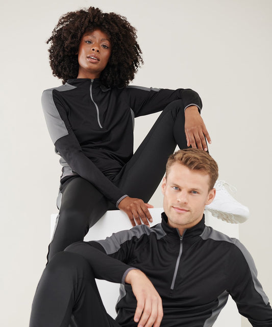 LV571 ¼ zip mid-layer with contrast panelling