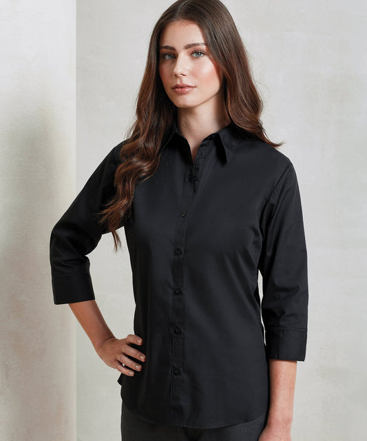 PR305 Women's ¾ sleeve poplin blouse