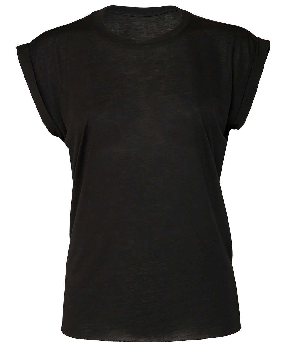 BE128  Women's flowy muscle tee with rolled cuff