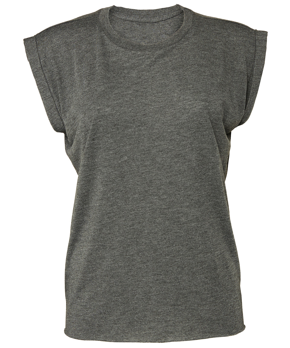 BE128  Women's flowy muscle tee with rolled cuff