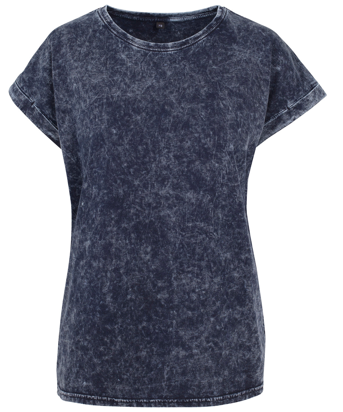 BY053 Women's acid washed extended shoulder tee