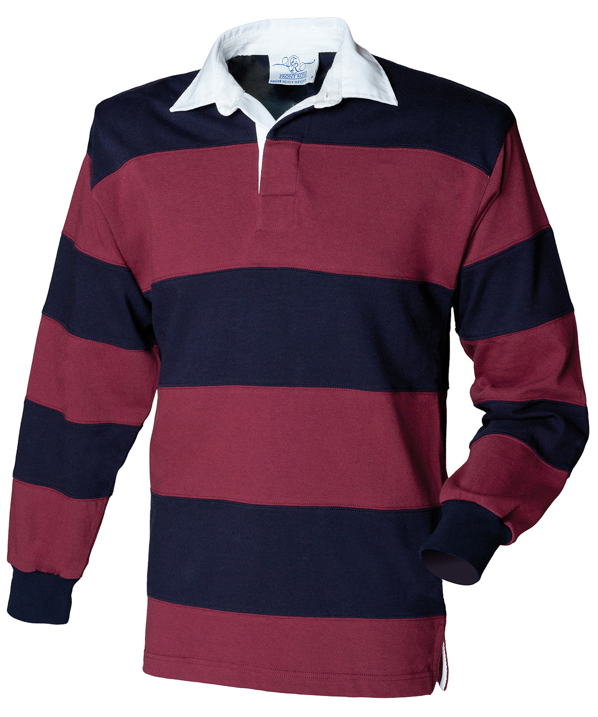 FR08M Sewn stripe long sleeve rugby shirt