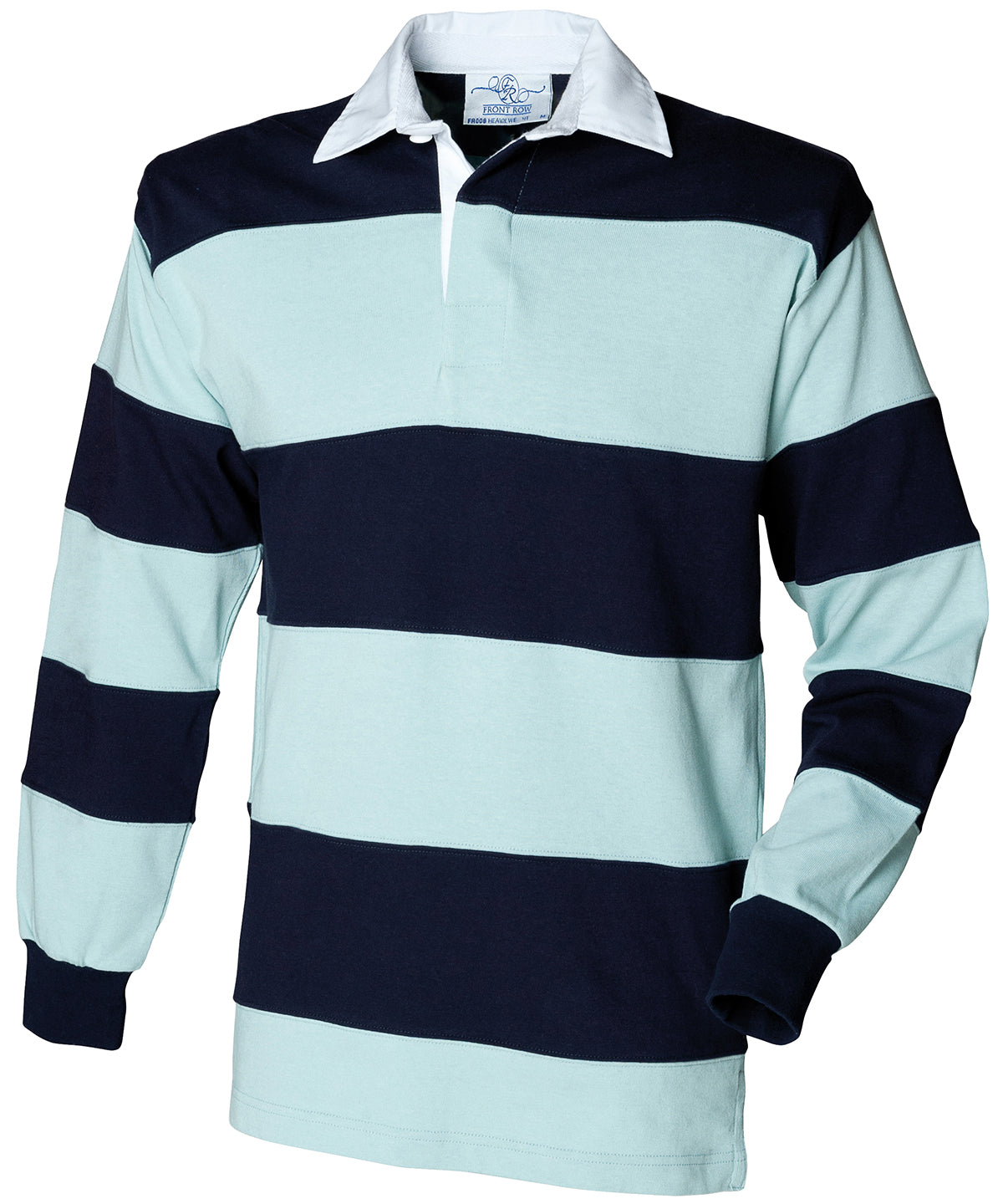 FR08M Sewn stripe long sleeve rugby shirt