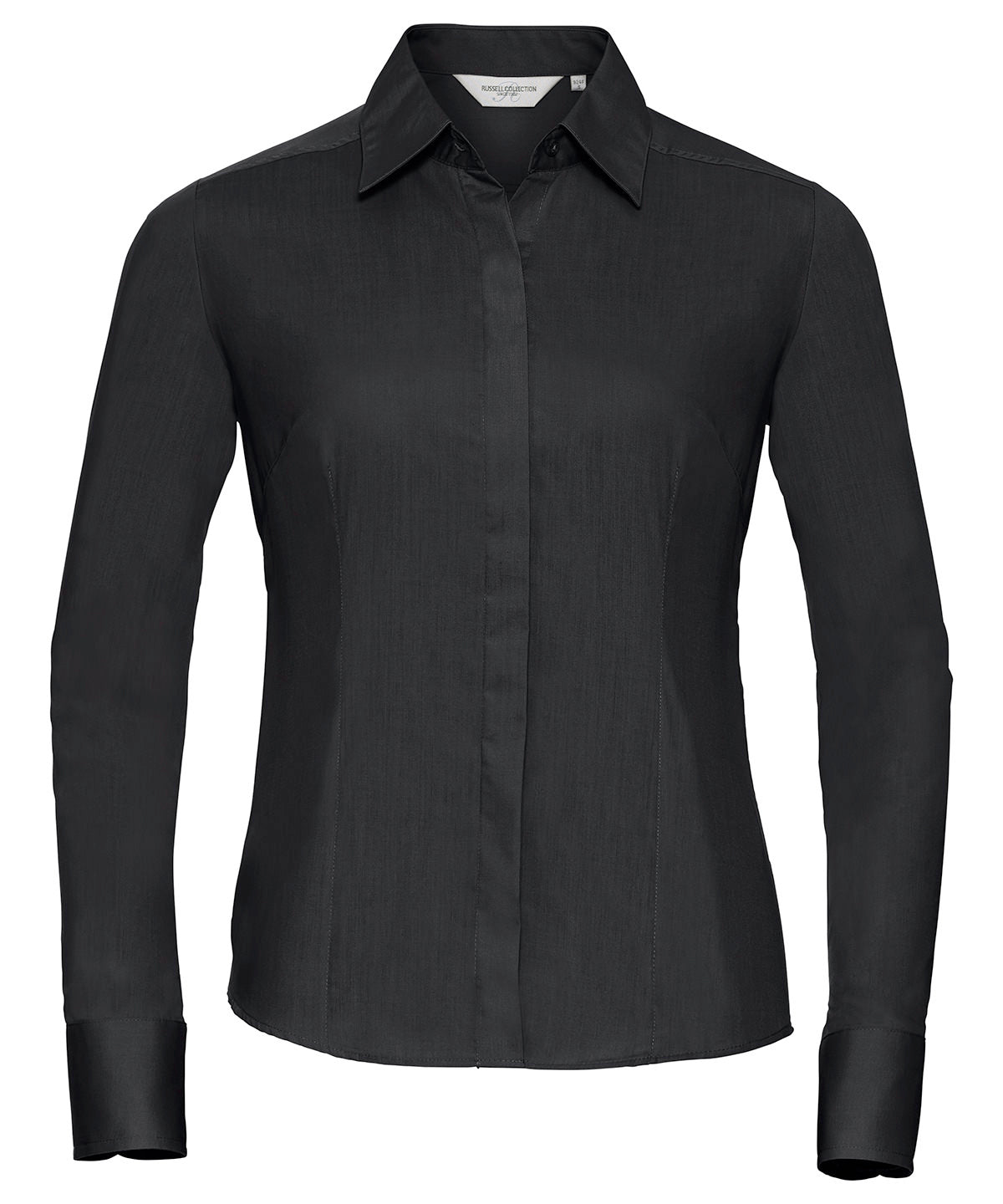 J924F Women's long sleeve polycotton easycare fitted poplin shirt