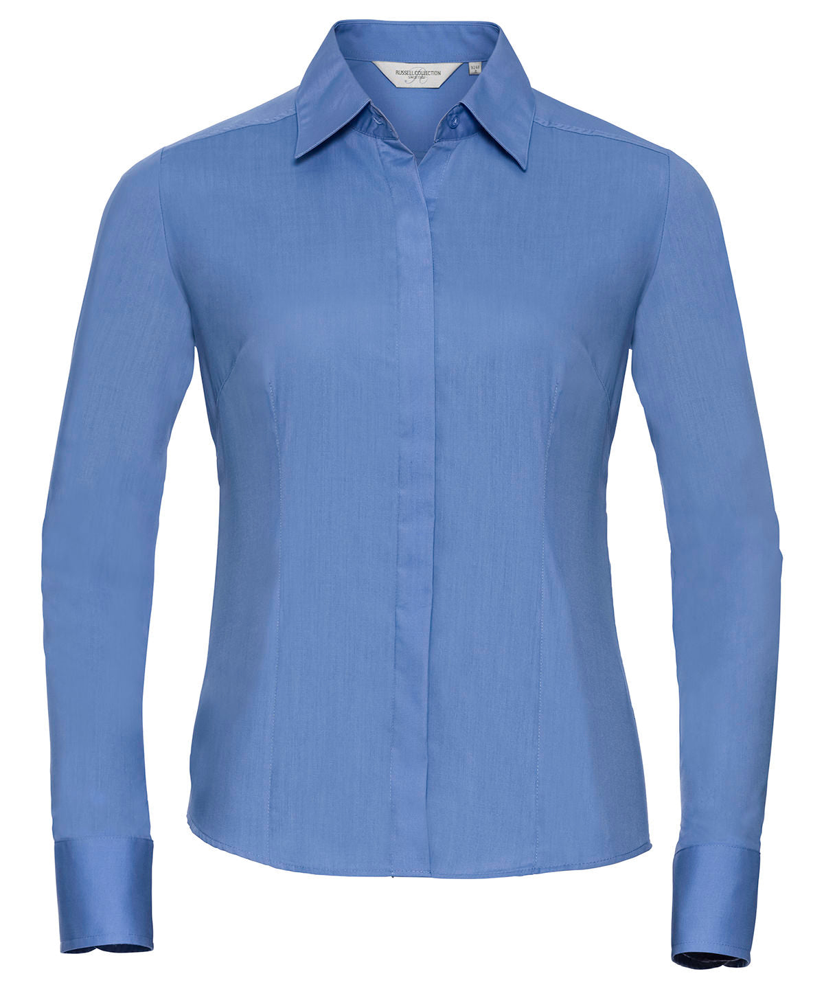 J924F Women's long sleeve polycotton easycare fitted poplin shirt