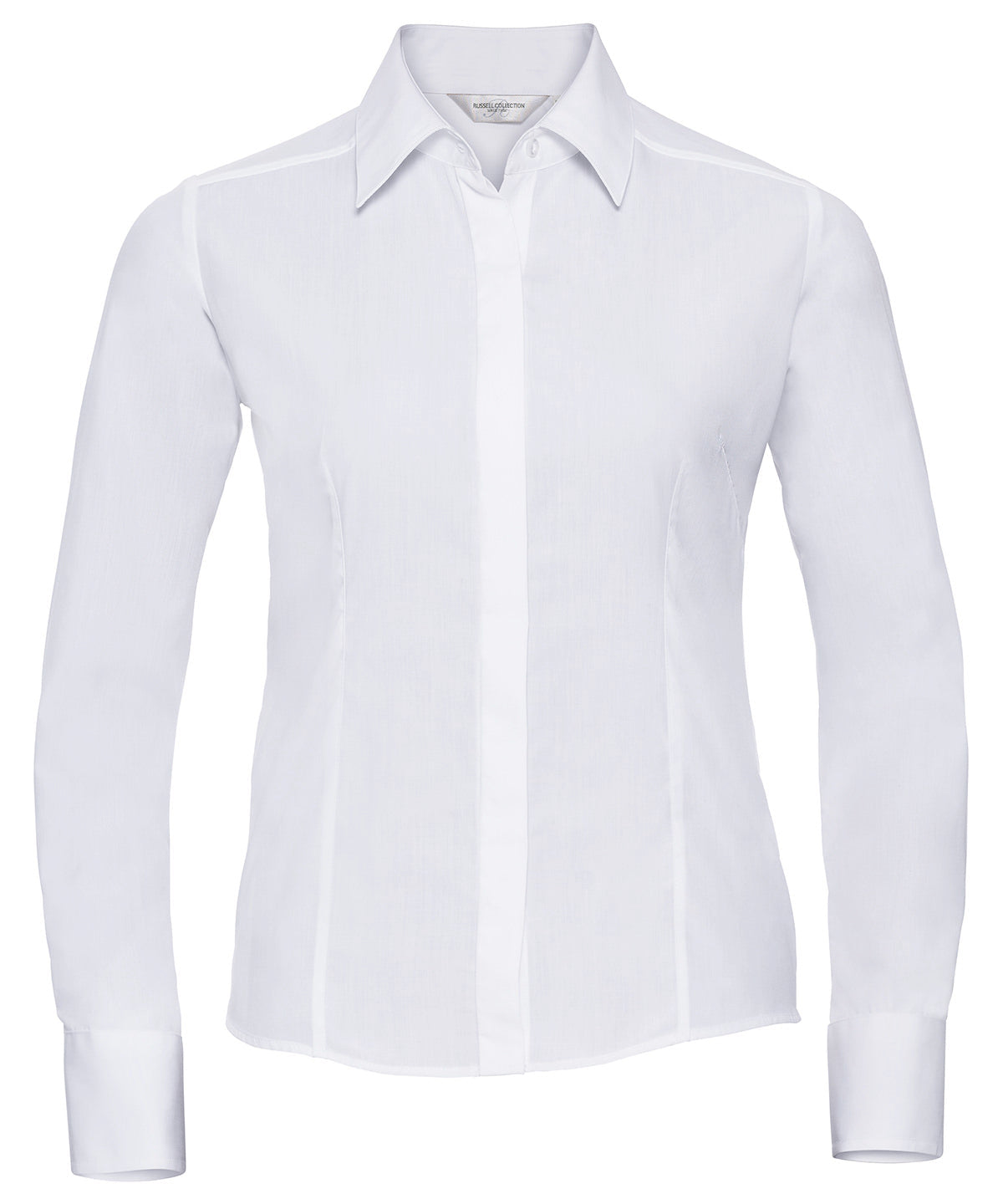 J924F Women's long sleeve polycotton easycare fitted poplin shirt
