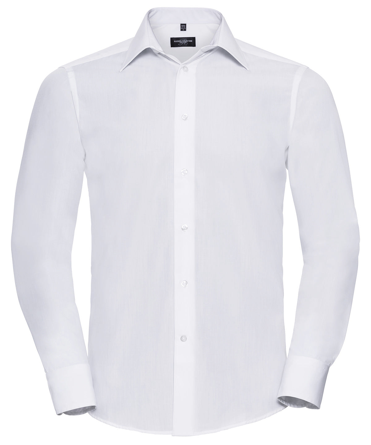 J924M Long sleeve polycotton easycare fitted poplin shirt