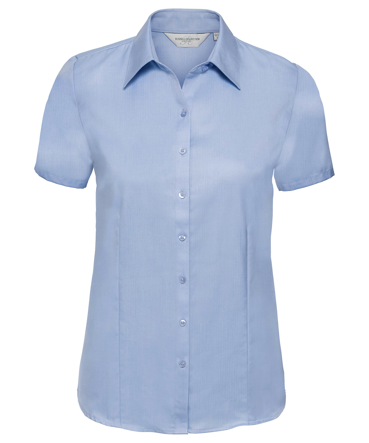 J963F  Women's short sleeve herringbone shirt