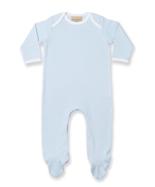 Contrast long sleeve sleepsuit