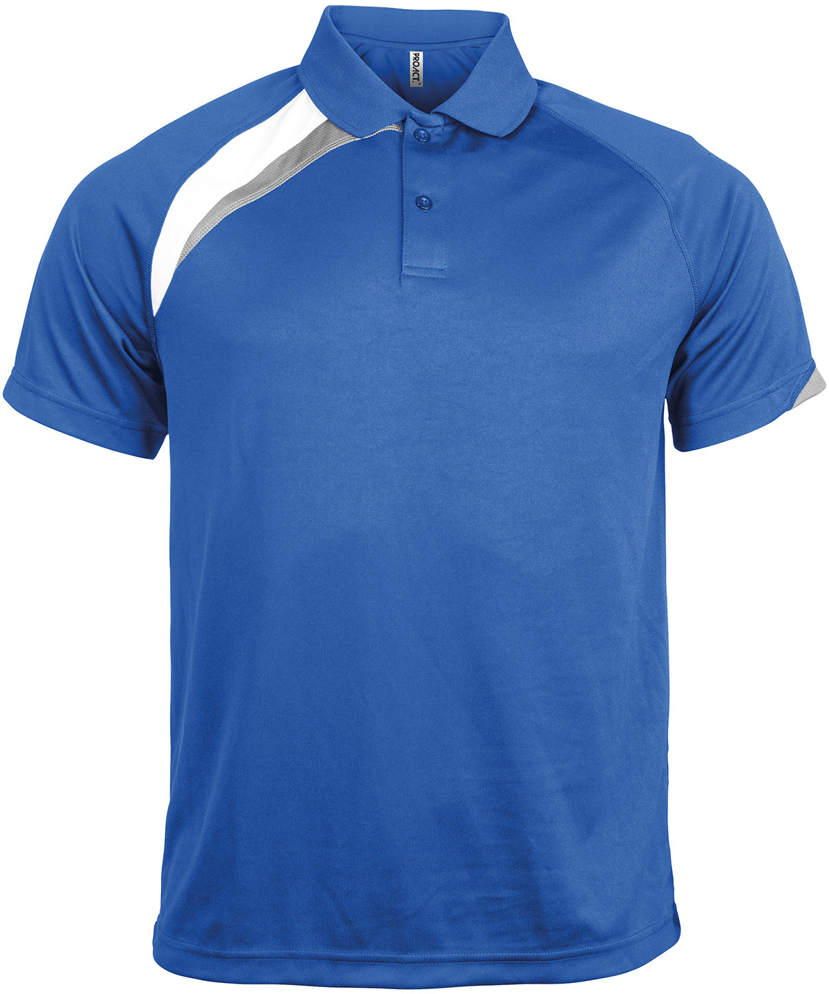 Royal Blue/White/Storm Grey - Adults' short-sleeved sports polo shirt