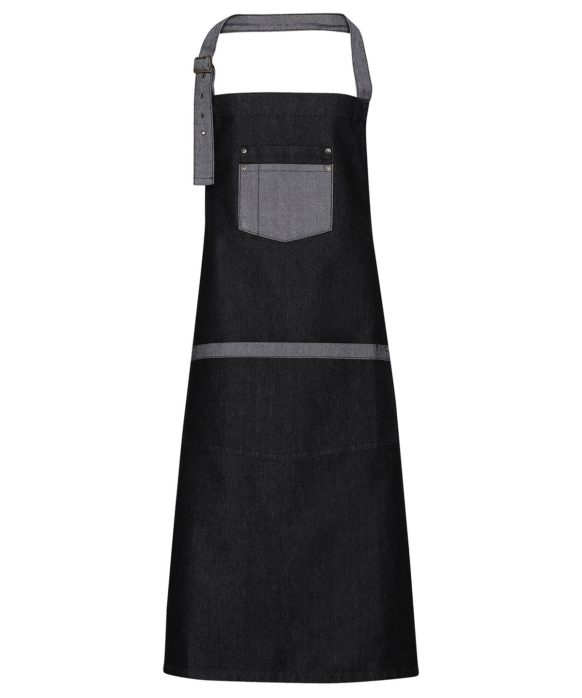 PR127 Domain contrast denim bib apron
