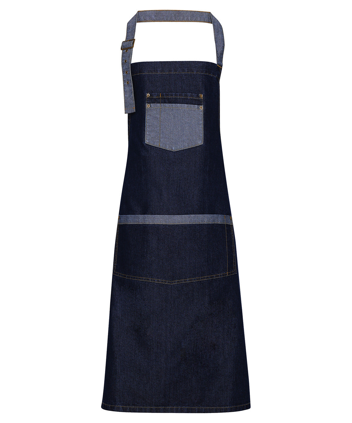 PR127 Domain contrast denim bib apron