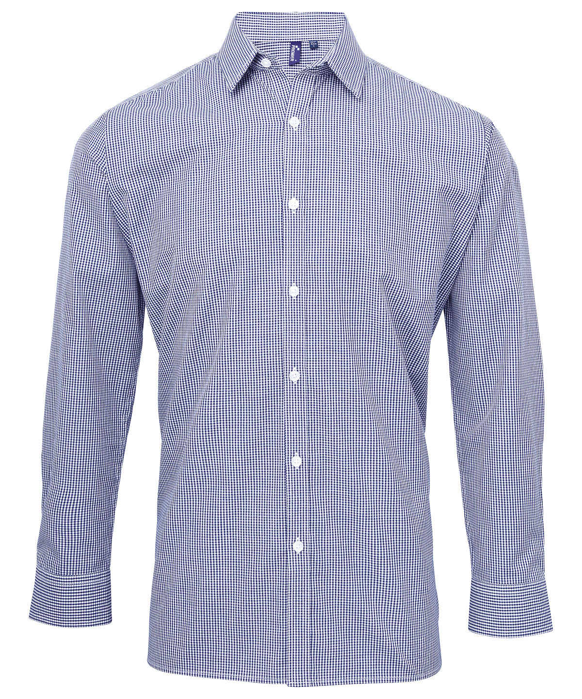 PR220 Microcheck (Gingham) long sleeve cotton shirt