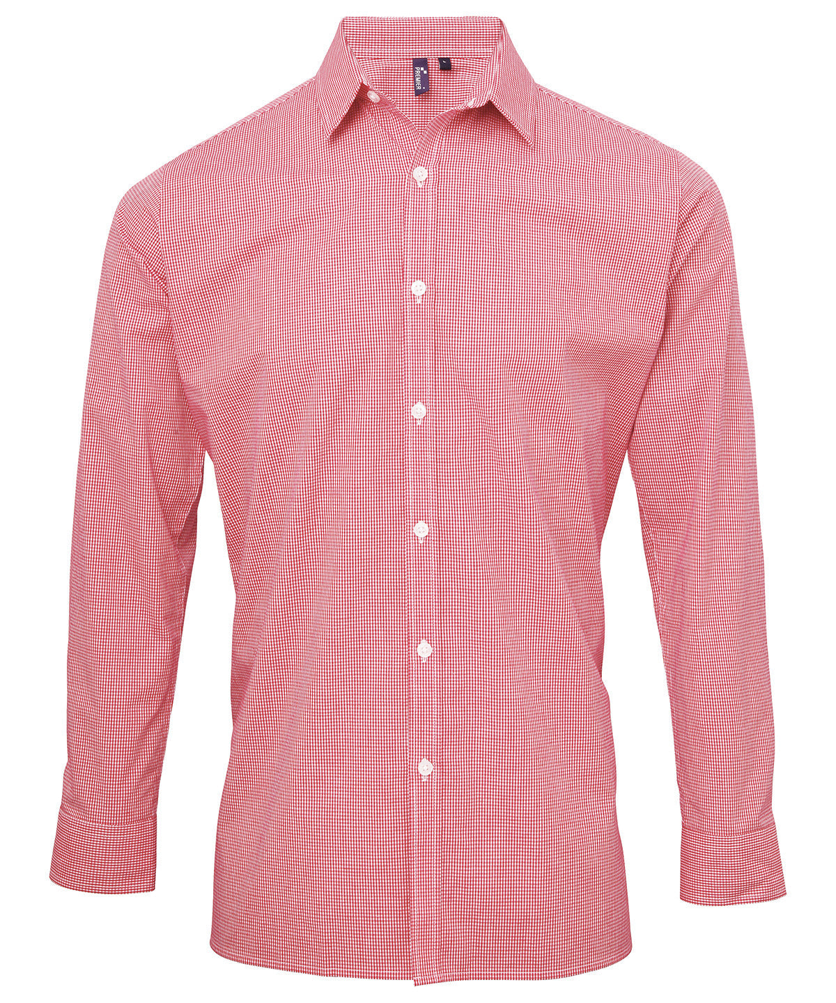 PR220 Microcheck (Gingham) long sleeve cotton shirt