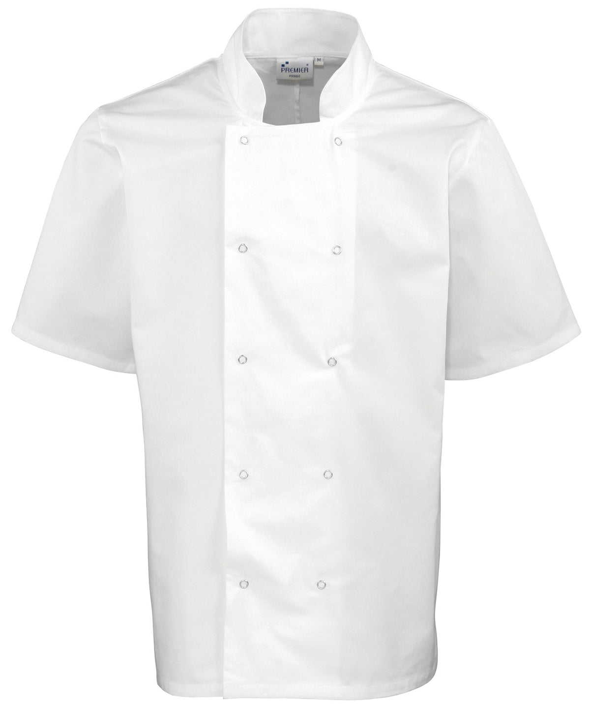 PR664  Studded front short sleeve chef's jacket