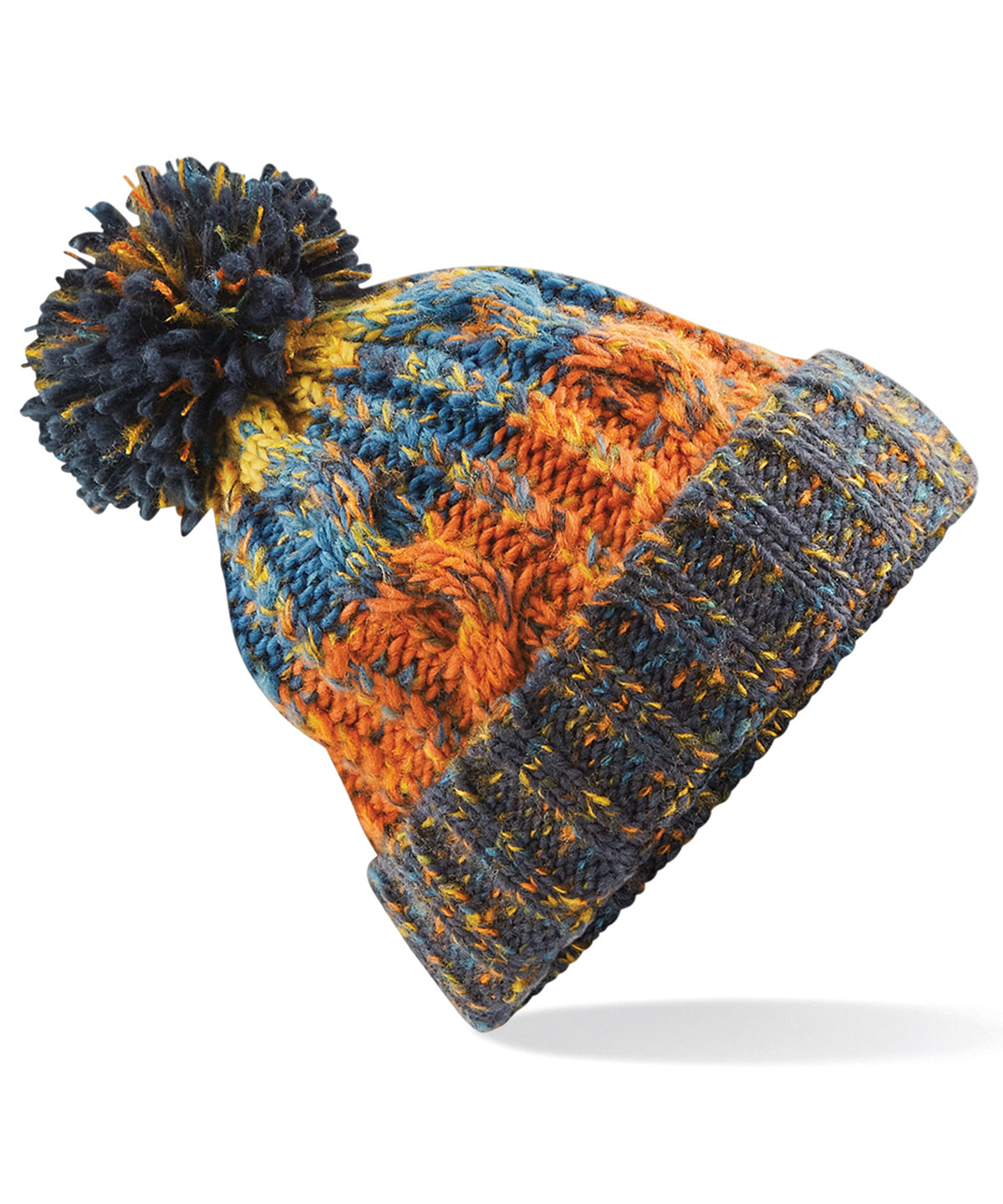 BC486 Corkscrew pom pom beanie