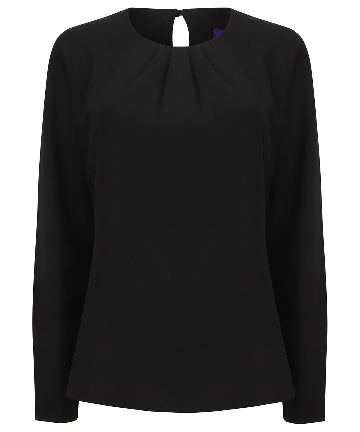 HB598 Women's pleat front long sleeve blouse