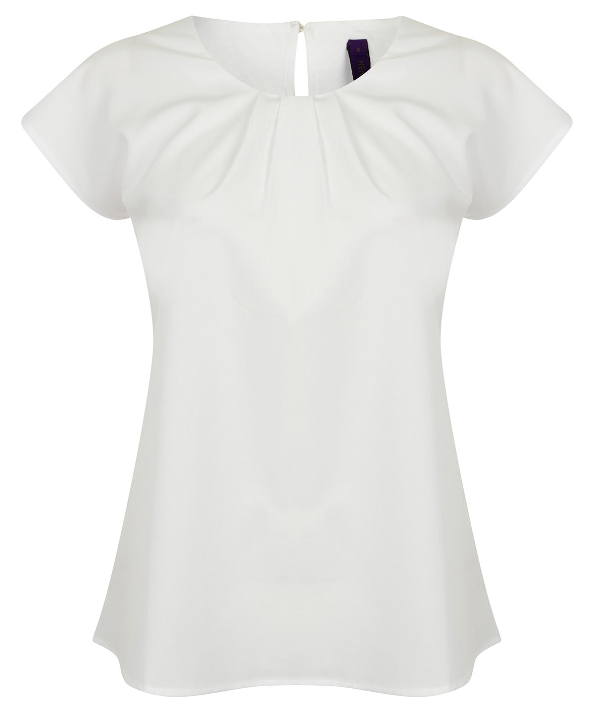 HB597 Women's pleat front short sleeve blouse