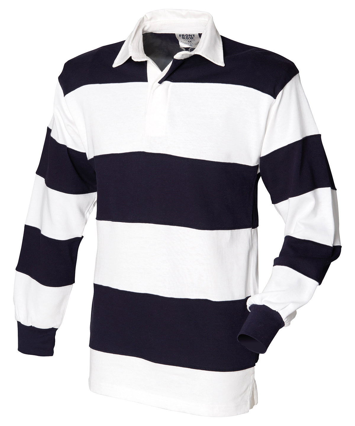 FR08M Sewn stripe long sleeve rugby shirt