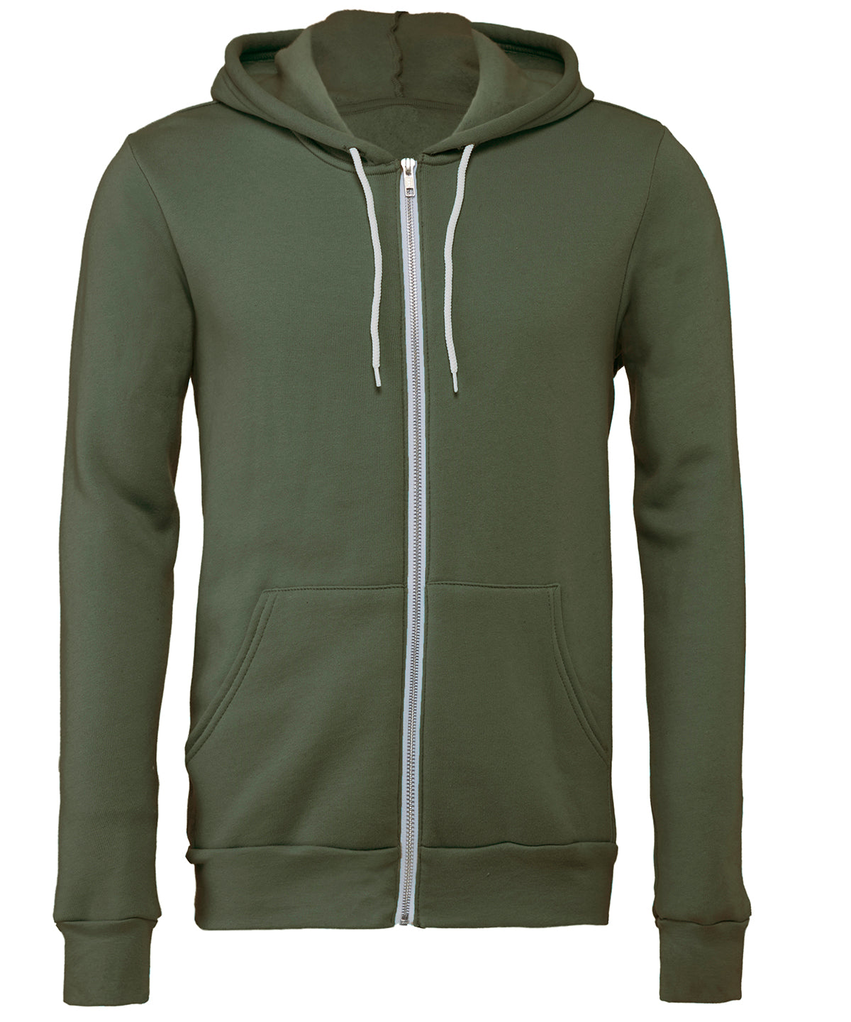 BE106 Unisex polycotton fleece full-zip hoodie