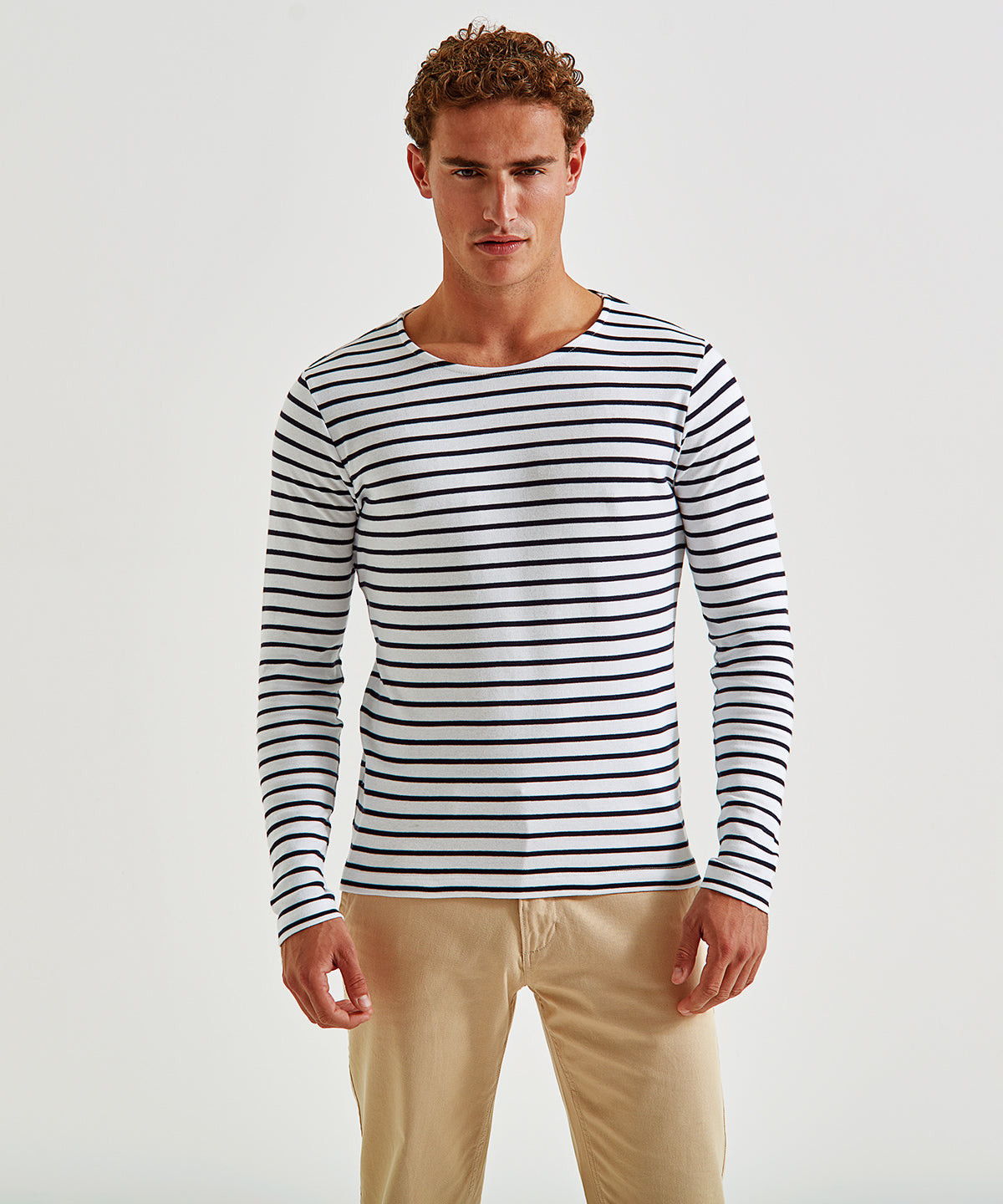 White/Navy - Men's Marinière coastal long sleeve tee