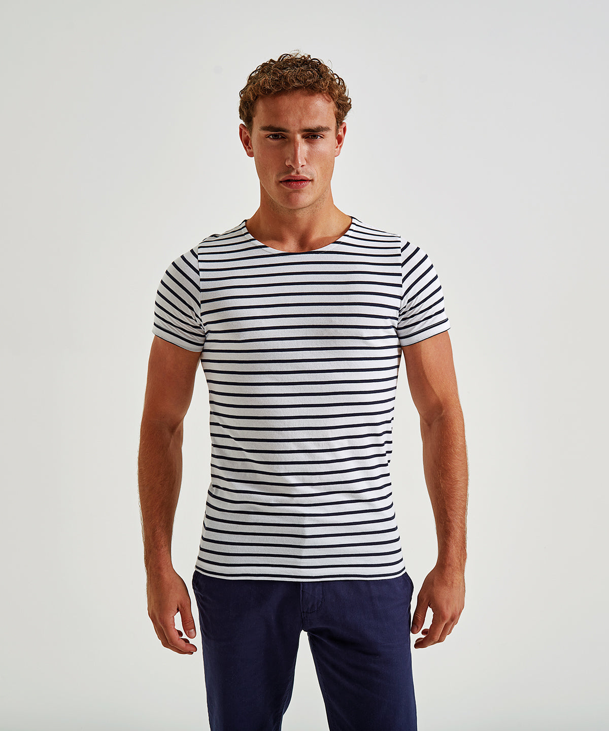 White/Navy - Men's Marinière coastal short sleeve tee