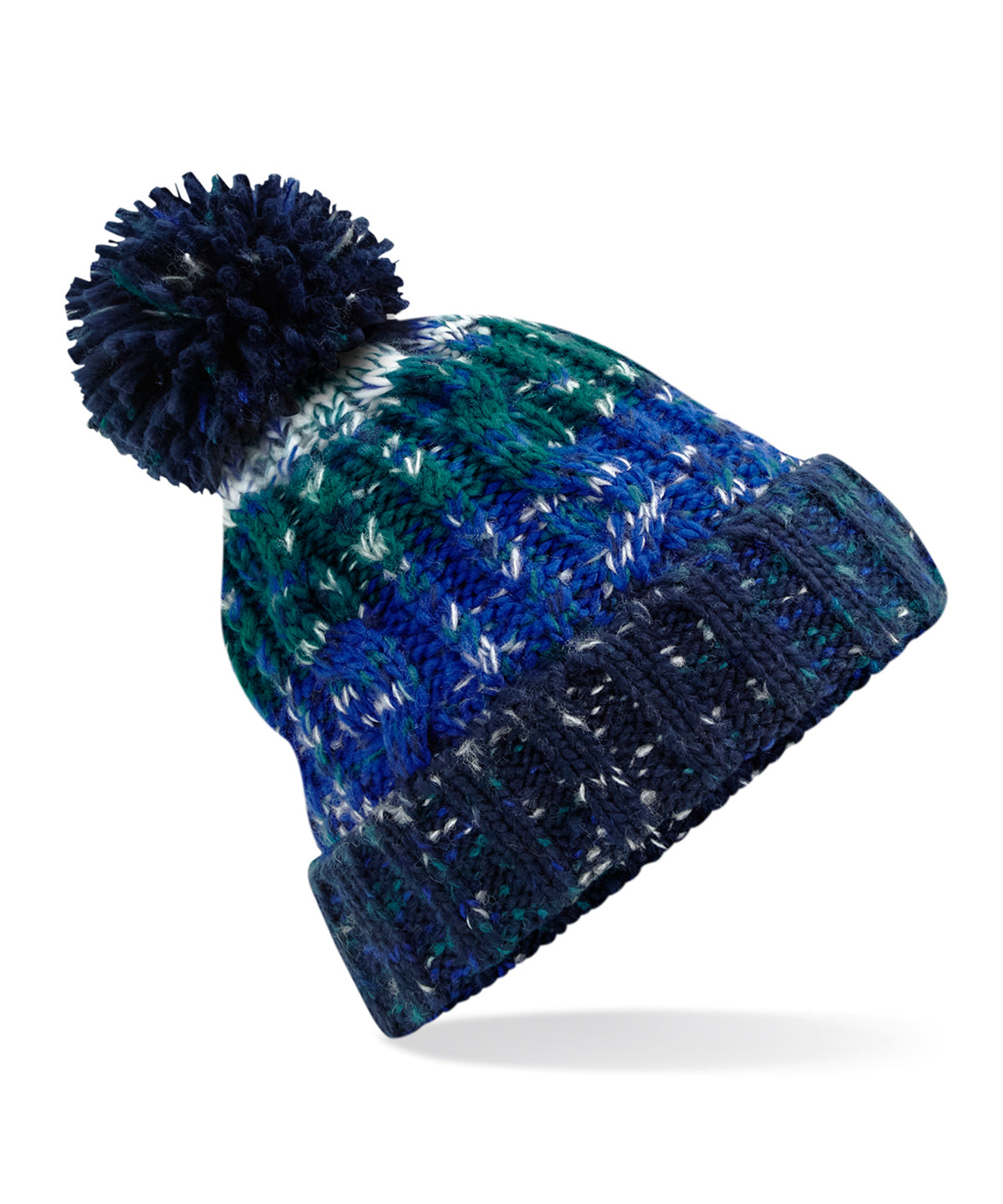 BC486 Corkscrew pom pom beanie