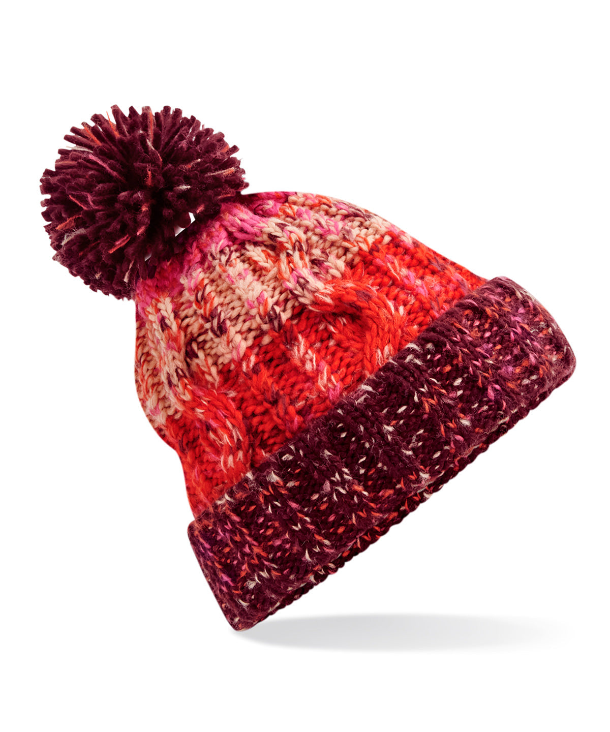 BC486 Corkscrew pom pom beanie