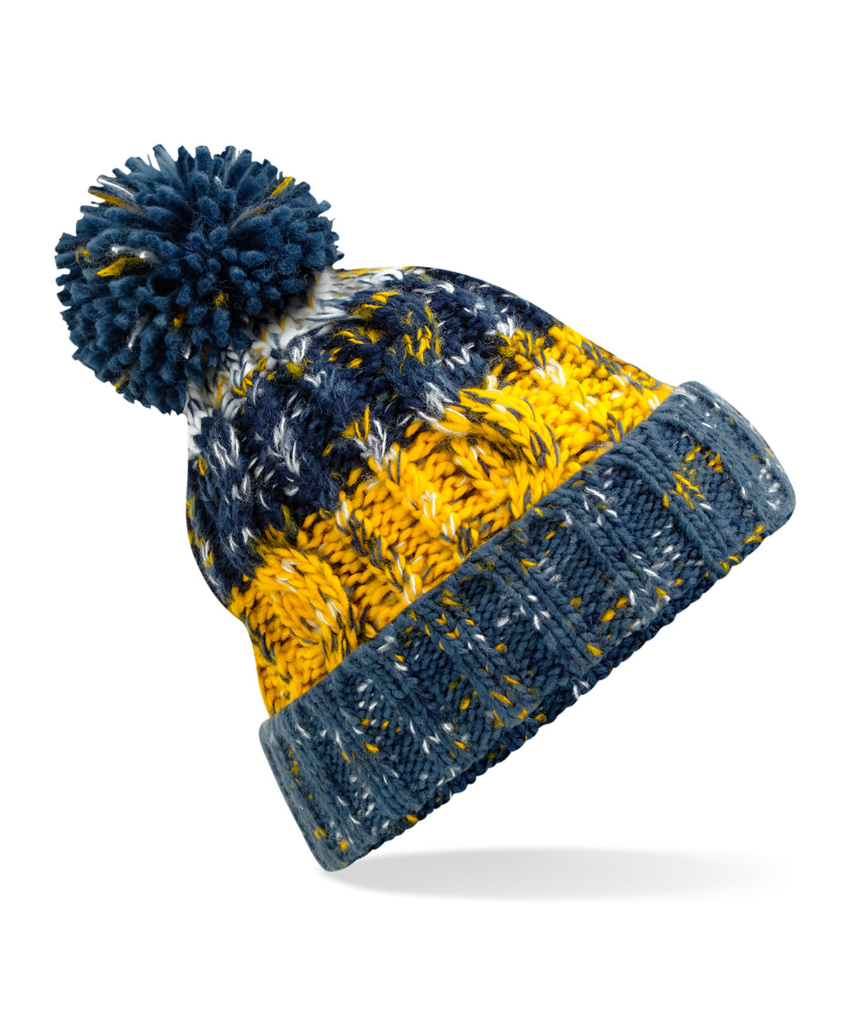 BC486 Corkscrew pom pom beanie