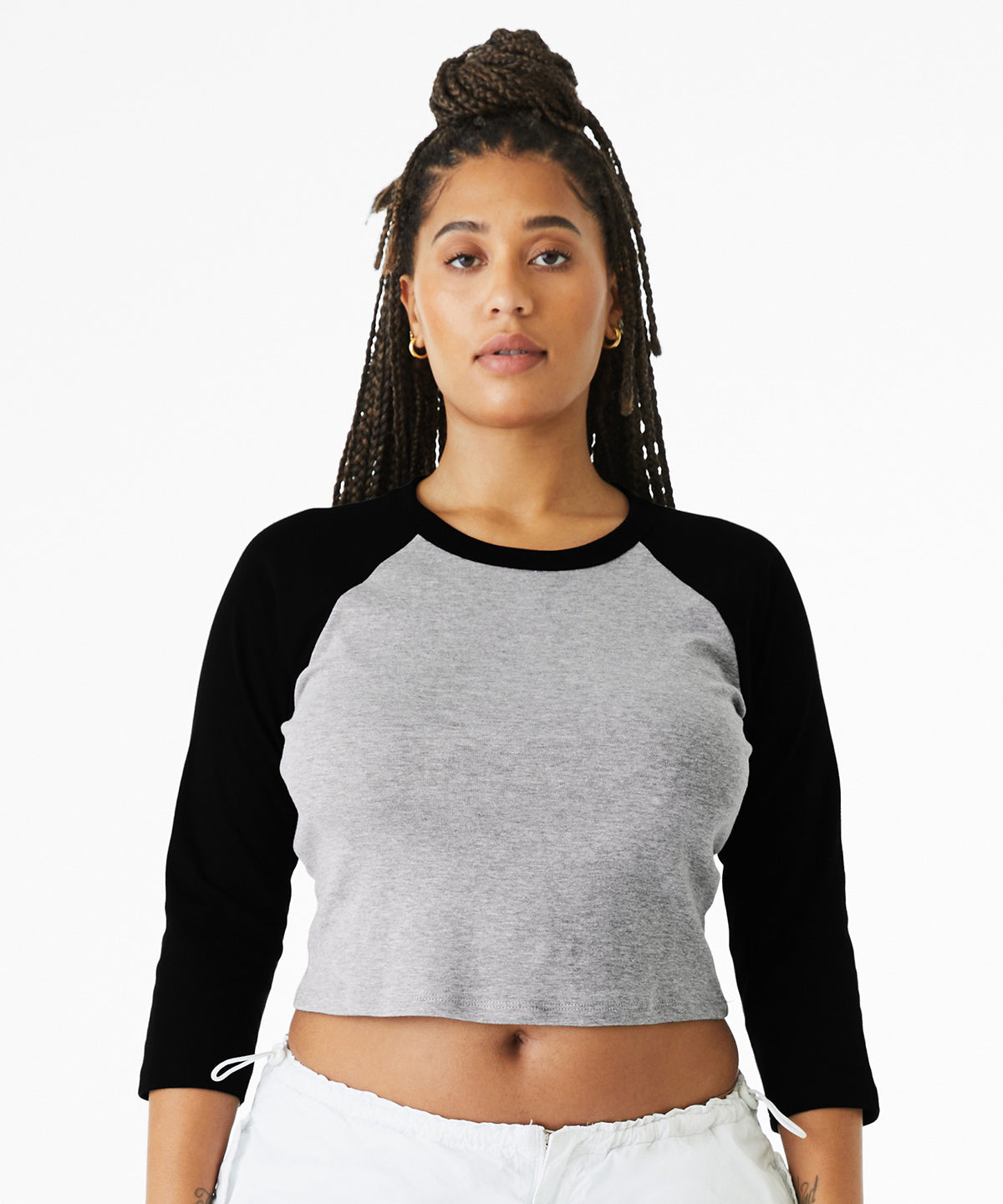 BE142  Women's micro rib 3/4 raglan baby t-shirt