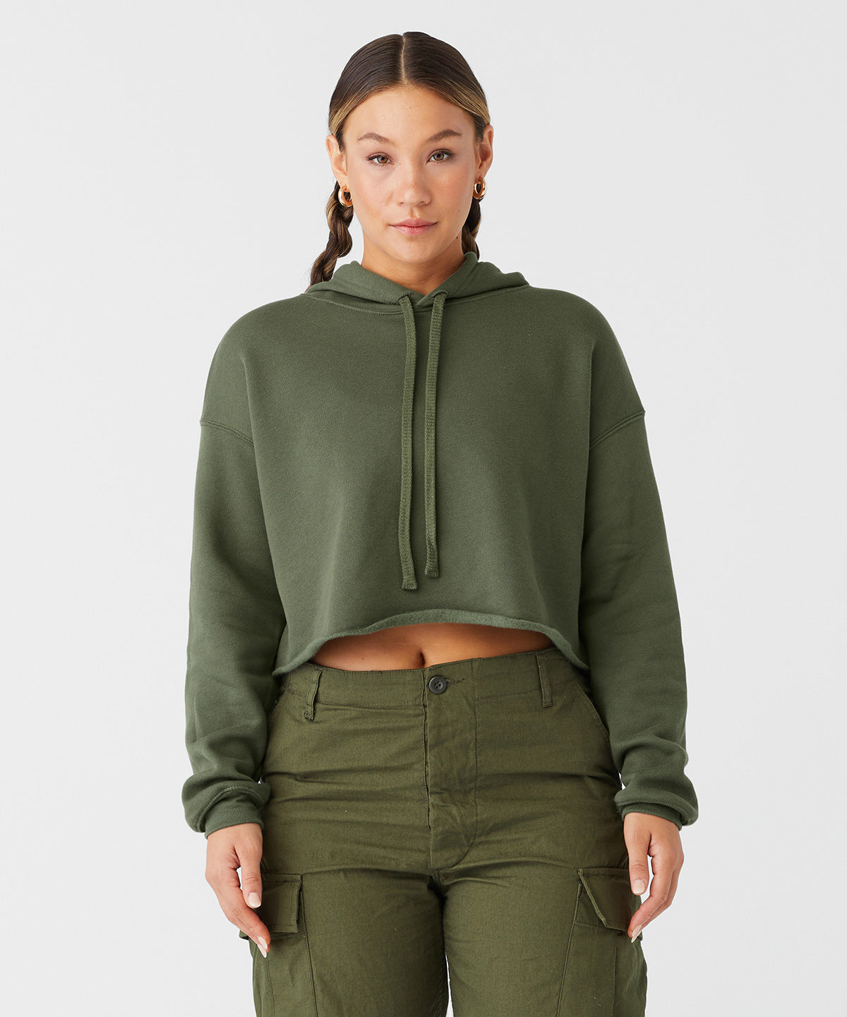 BEE220 Women's cropped fleece hoodie