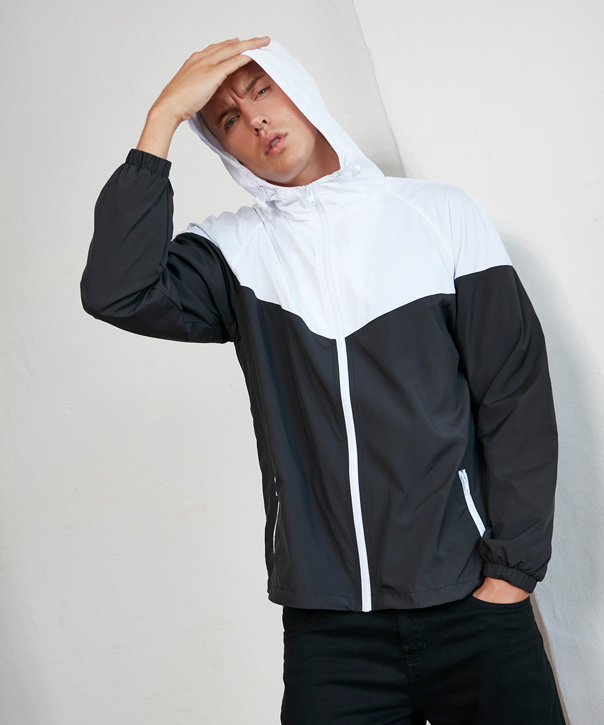 BY129 Two-tone tech windrunner jacket