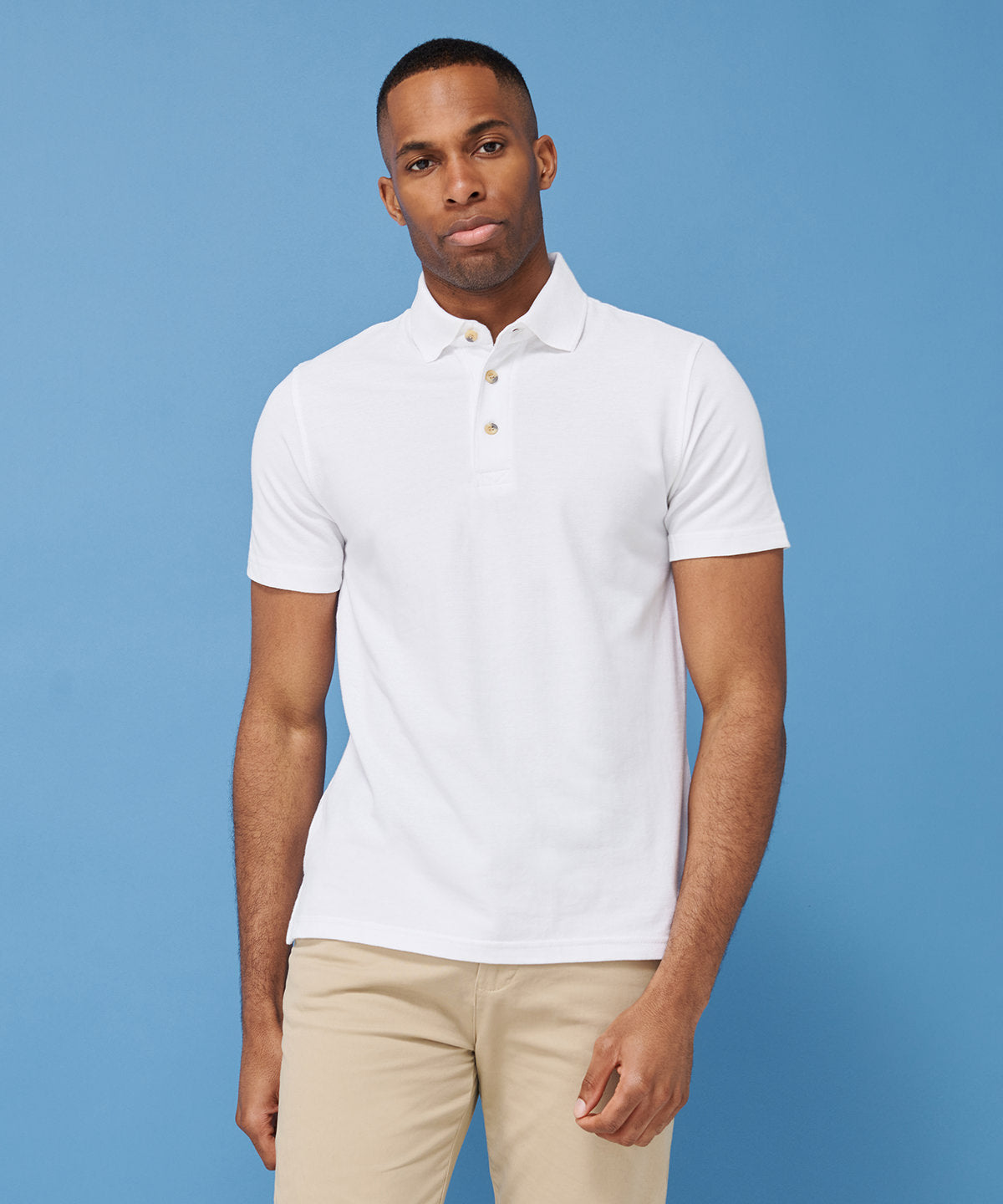 HD100 Classic cotton piqué polo with stand-up collar