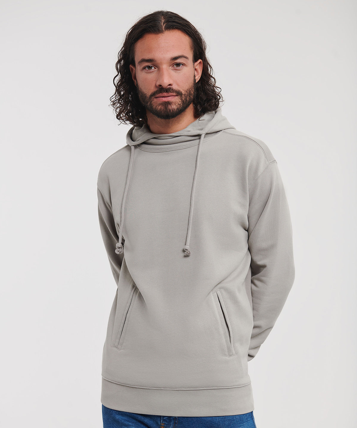 J209M Pure organic high collar hooded sweatshirt