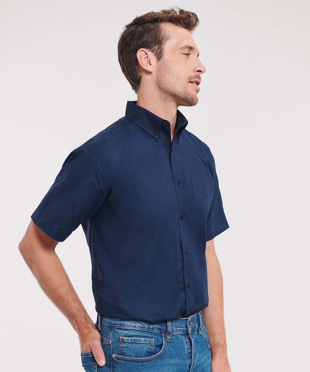 J933M Short sleeve easycare Oxford shirt