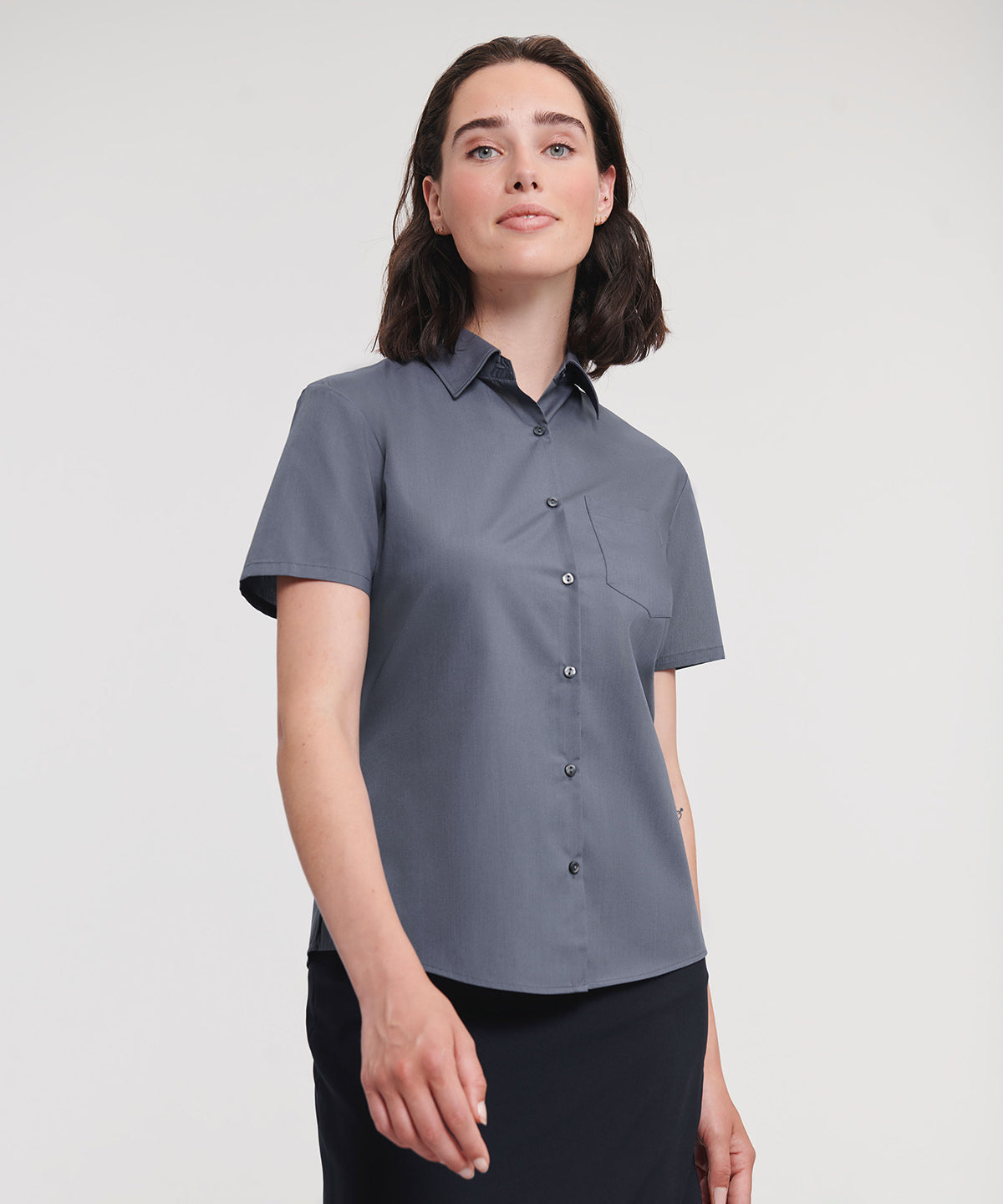 J935F Women's short sleeve polycotton easycare poplin shirt