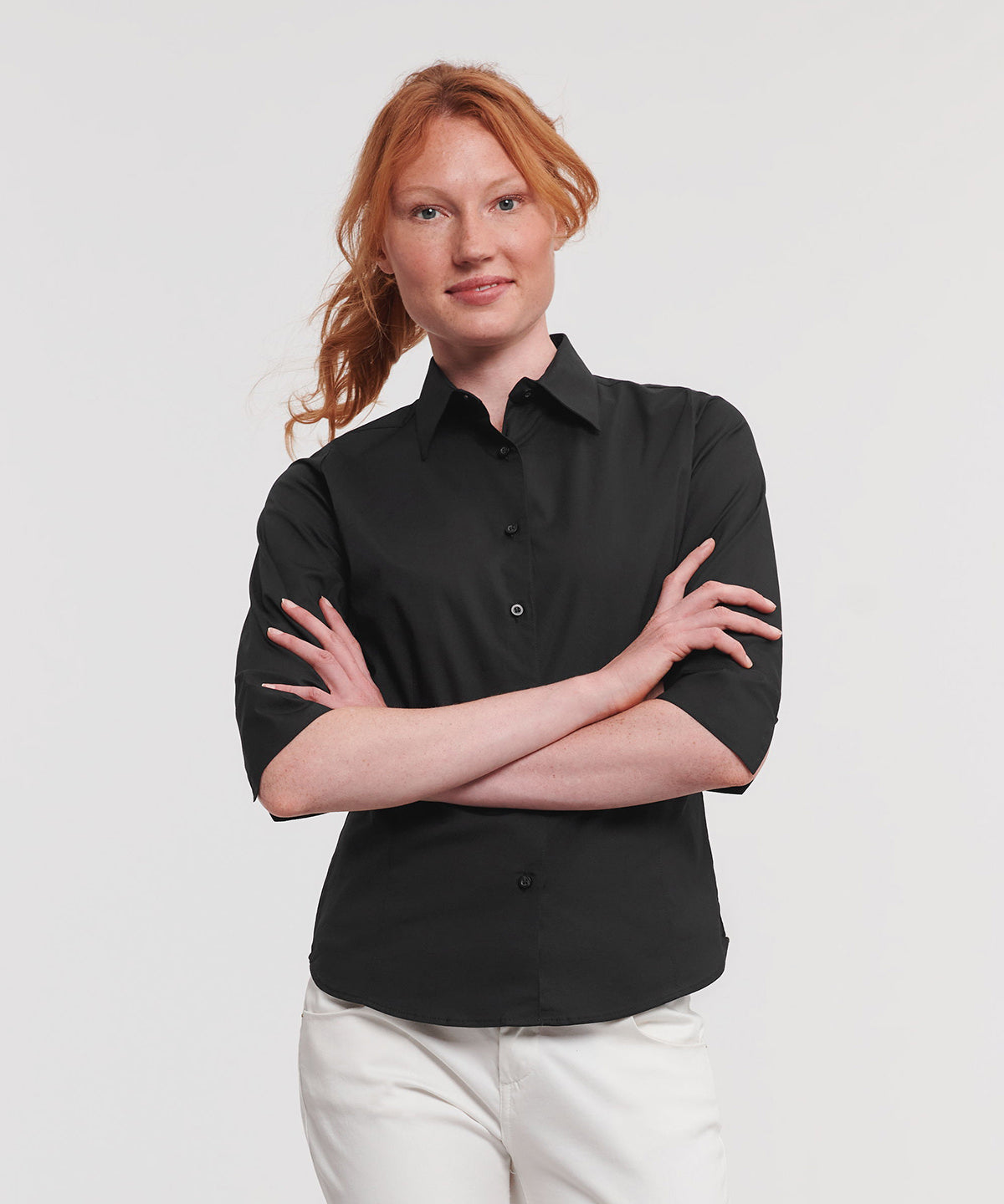 J946F  Women's ¾ sleeve easycare fitted shirt