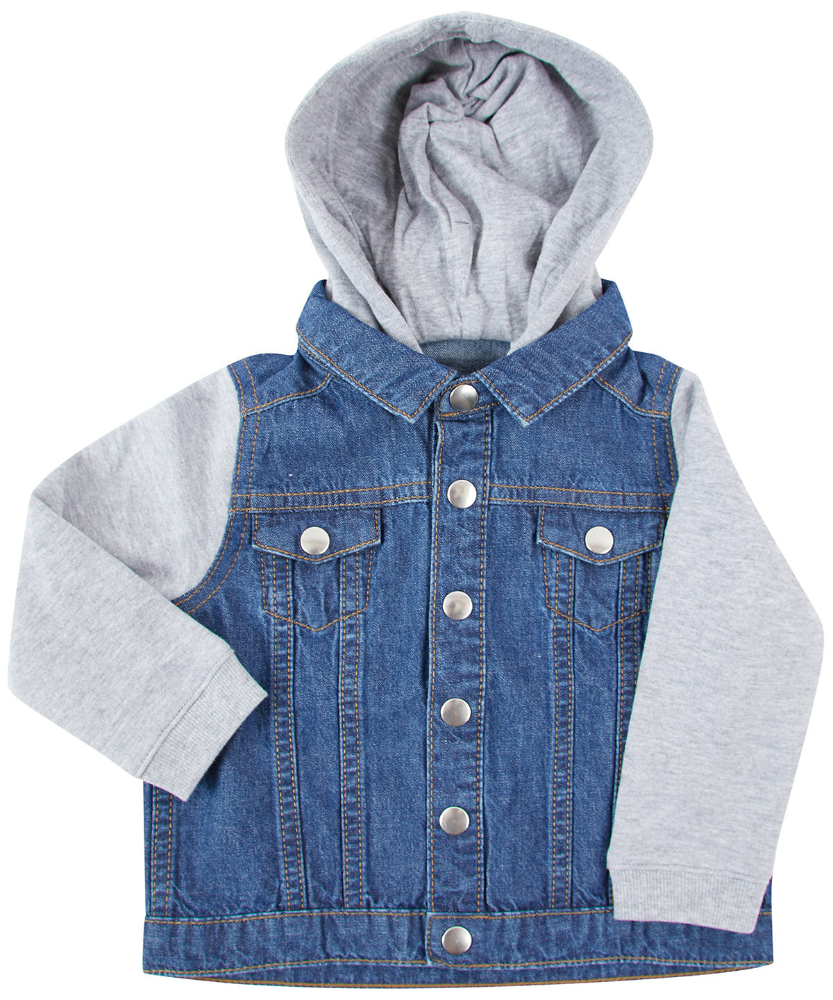 LW750 Denim jacket with fleece hood and sleeves