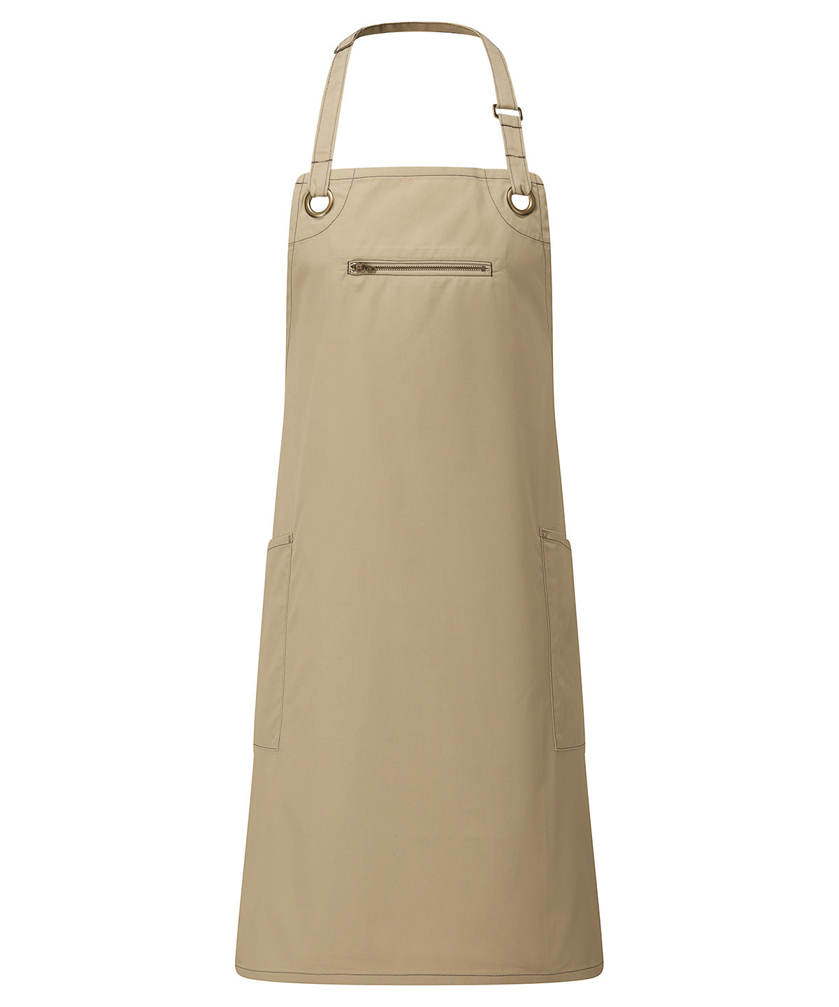 PR121‘Barley’ Contrast Stitch Bib Apron