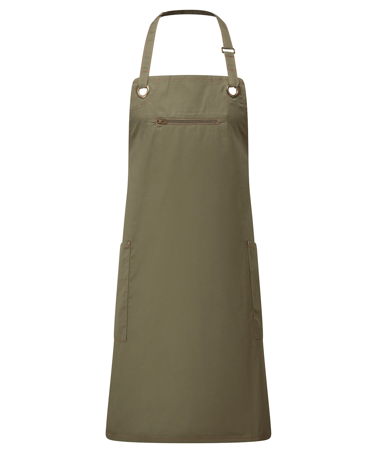 PR121‘Barley’ Contrast Stitch Bib Apron