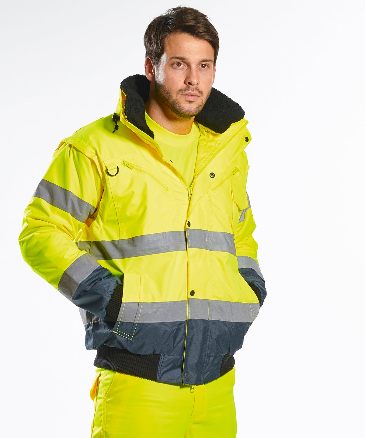 PW013 Hi-vis contrast bomber jacket (C465)