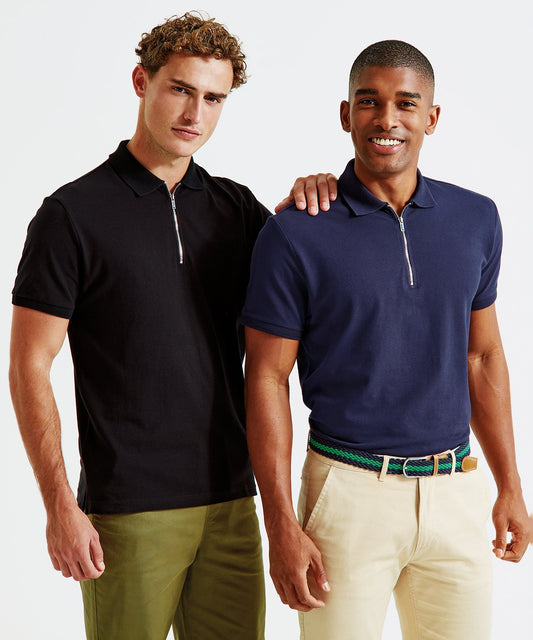Black - Men's zip polo
