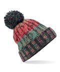 BC486 Corkscrew pom pom beanie