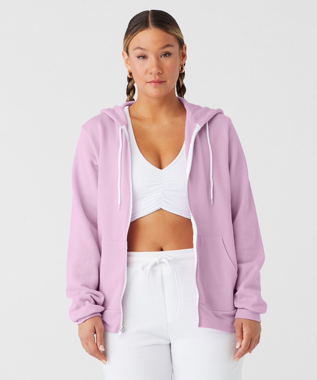 BE106 Unisex polycotton fleece full-zip hoodie