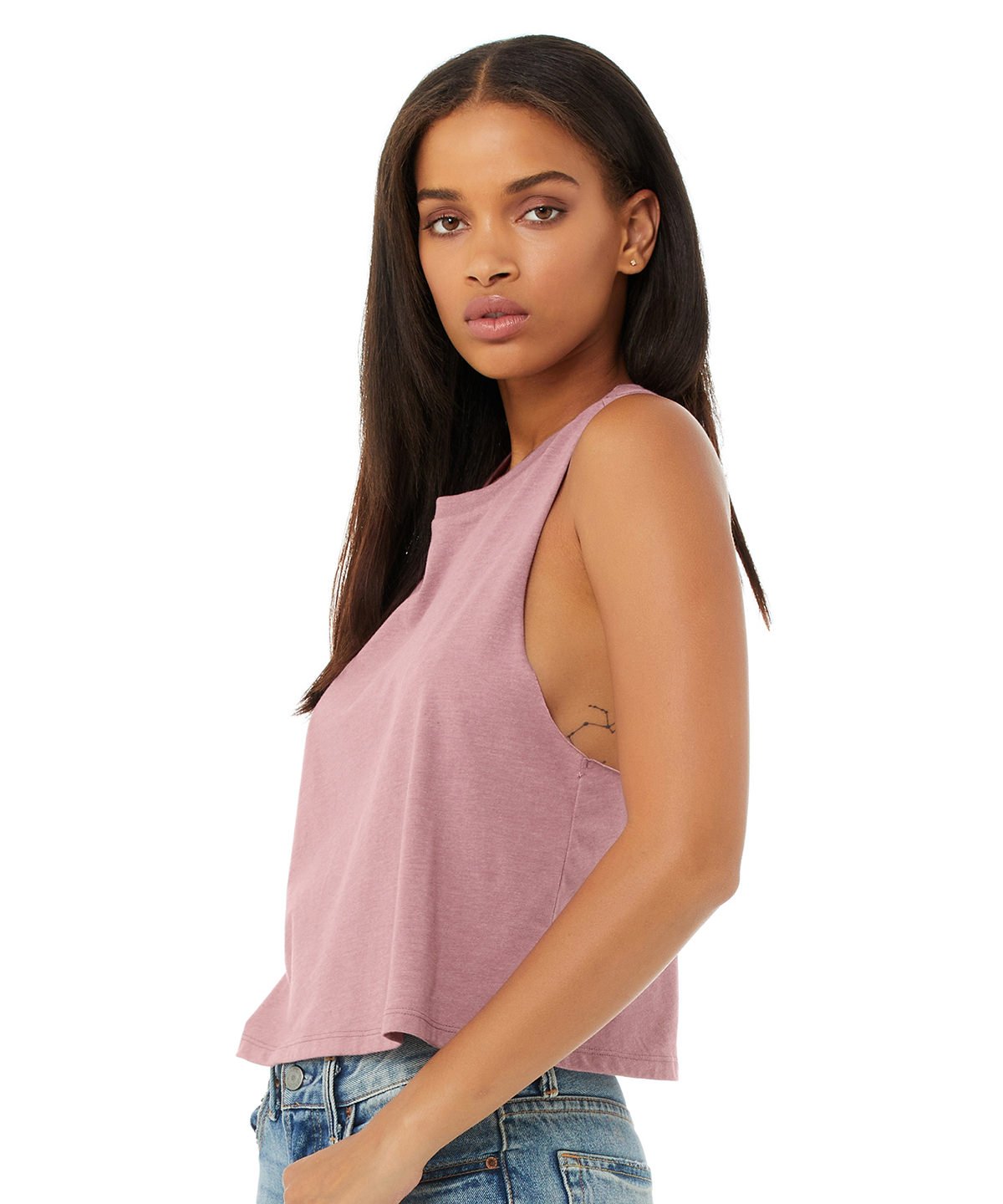 BE127 - Women's racerback cropped tank