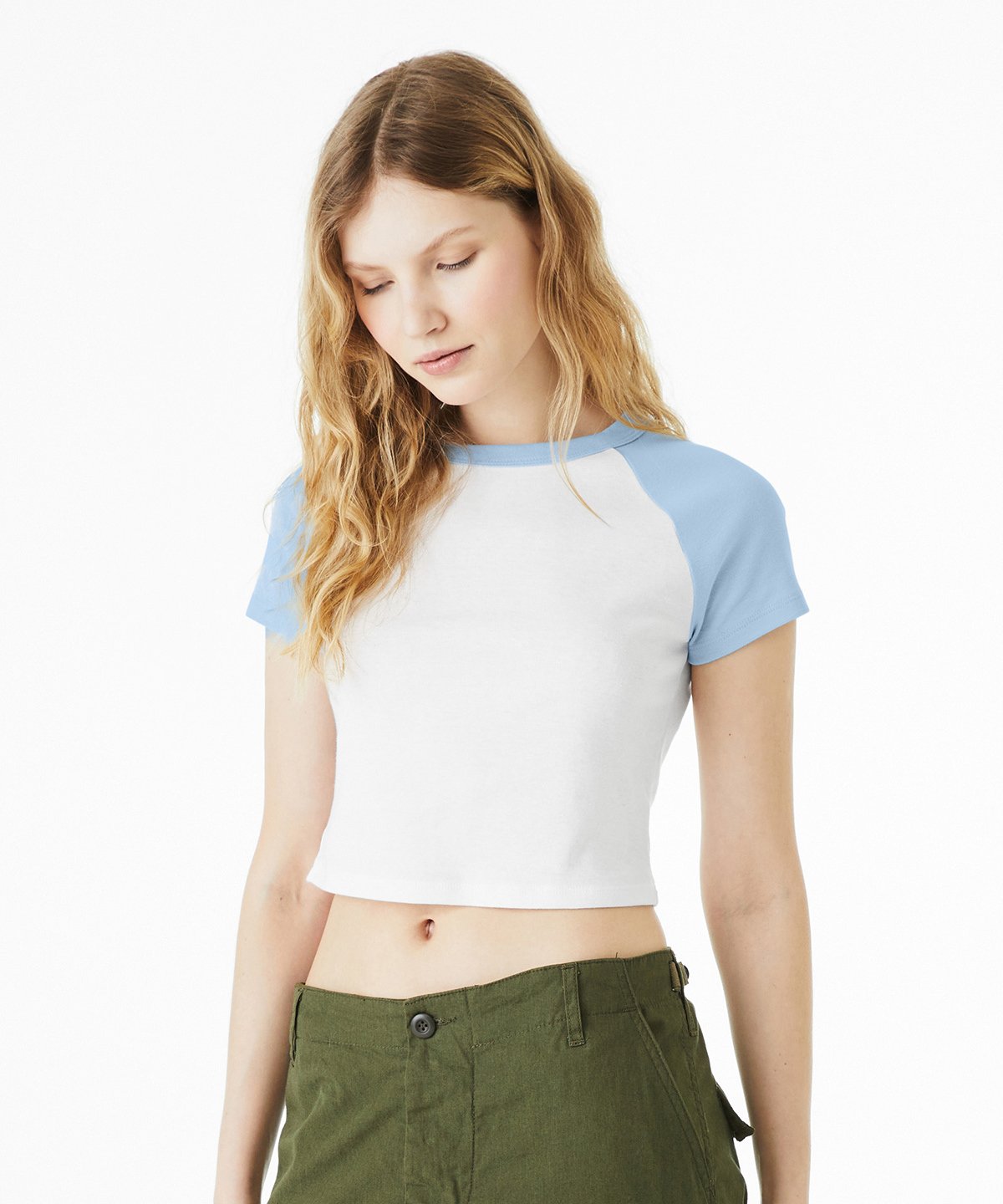 BE143  Women's micro rib raglan baby t-shirt