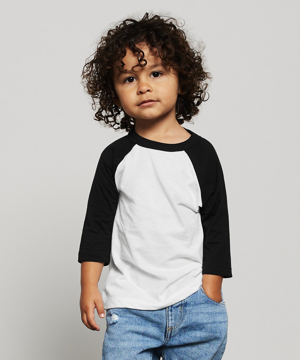 BE217 Toddler ¾ sleeve baseball tee