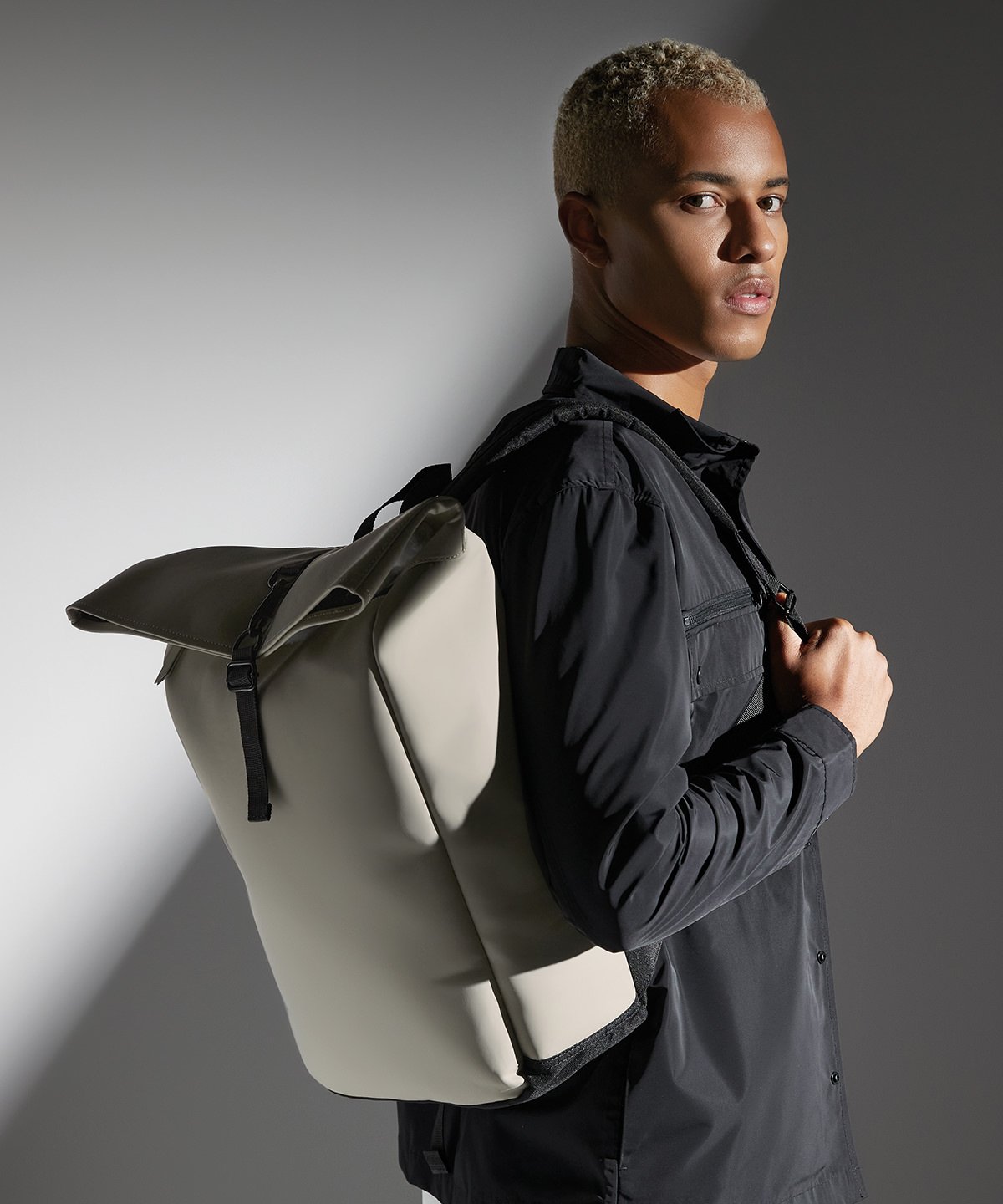 BG335 Matte PU rolltop backpack