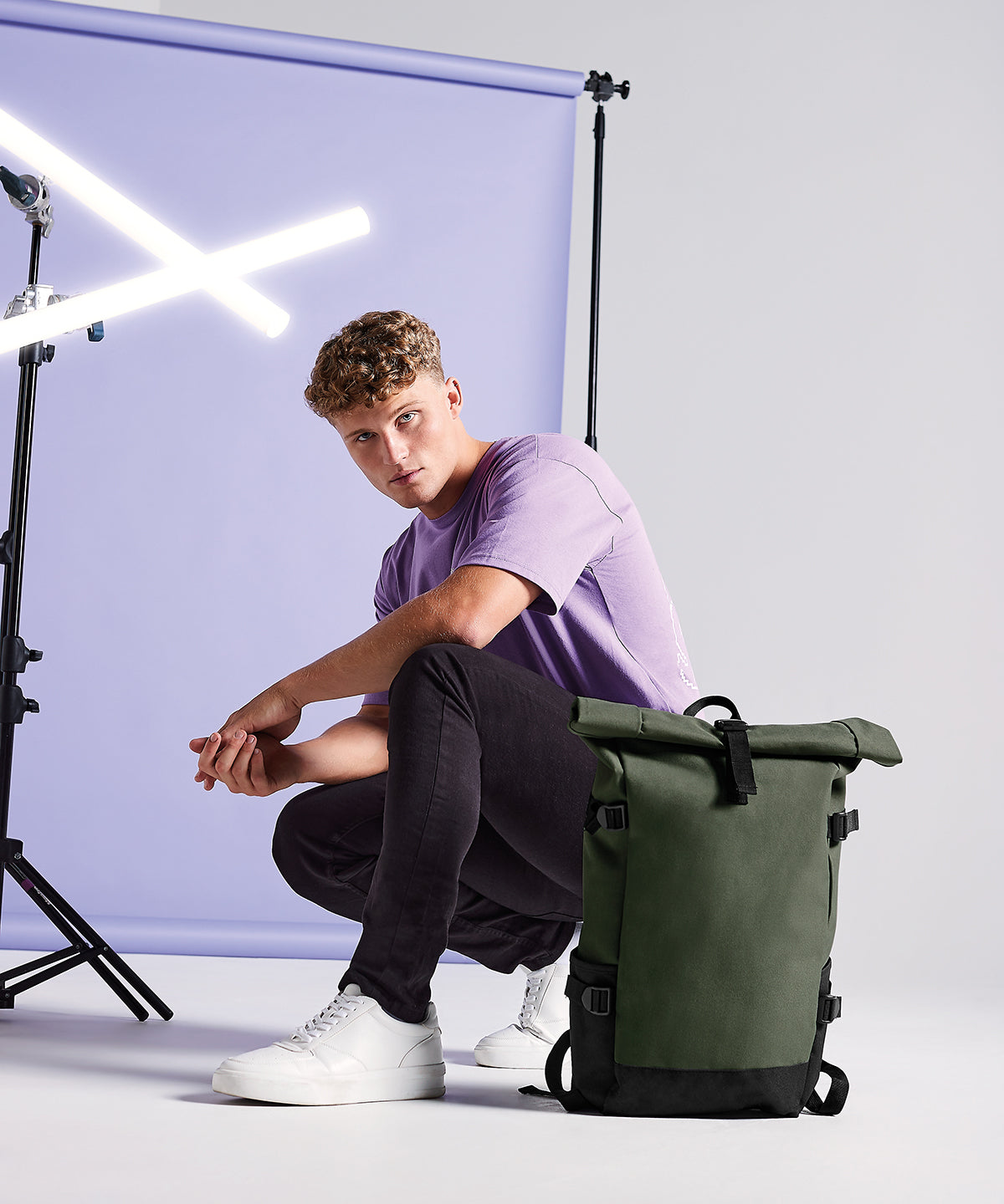 BG858 Block roll-top backpack