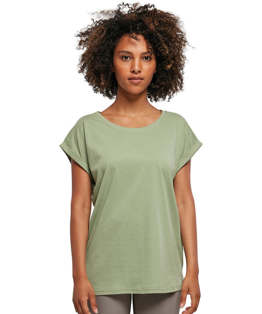 BY021  Women's extended shoulder tee